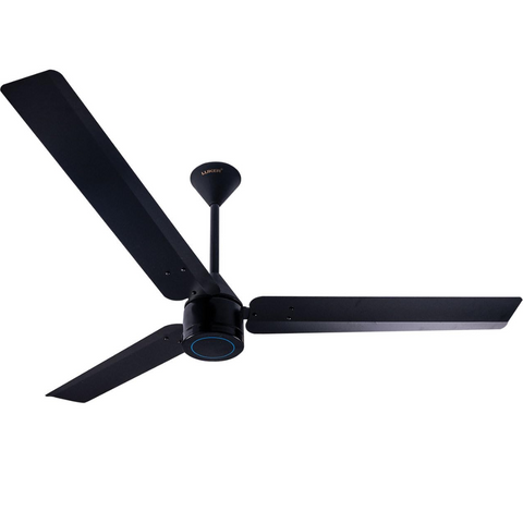 Luker Size Zero BLDC, 1200mm 3 Blade Ceiling Fan, High Air with Remote Control (Black)