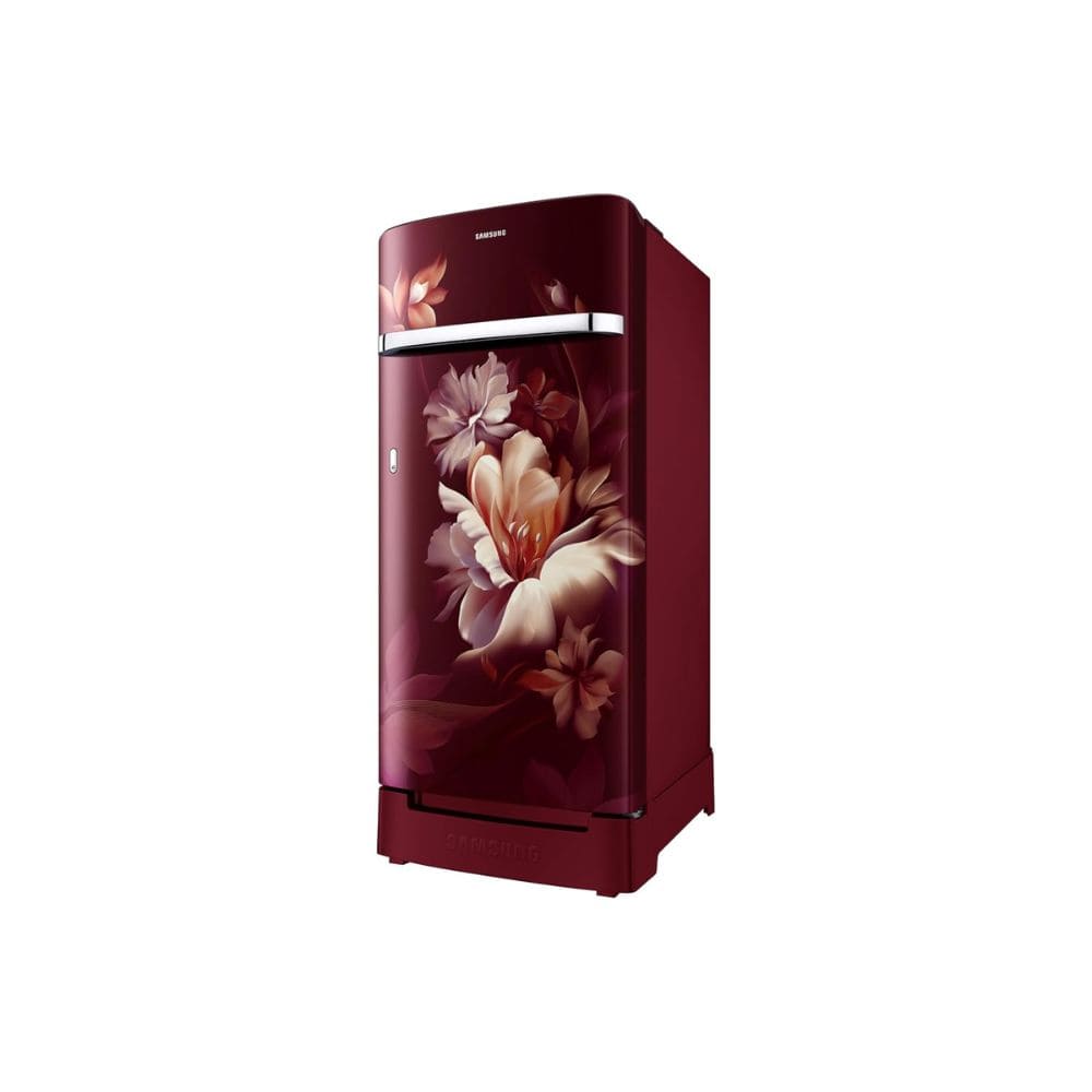Samsung 189 Ltrs, 4 Star Digital Inverter, Direct Cool Single Door Refrigerator (RR21H2H24RZ, Midnight Blossom Red)