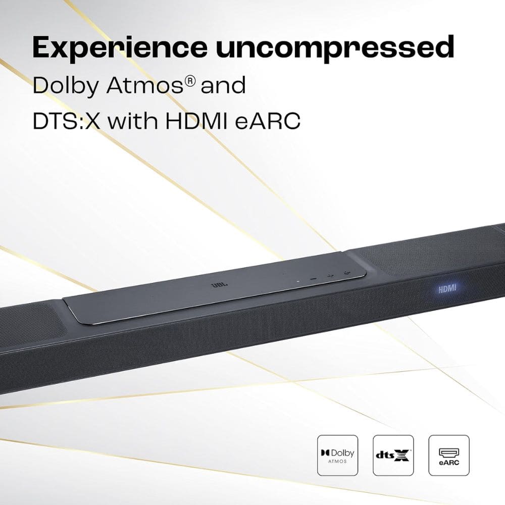 JBL Bar 1300 Watts Wireless with True Dolby Atmos Down-Firing Subwoofer Soundbar (JBLBAR1300BLKIN, 11.1.4 Channel)
