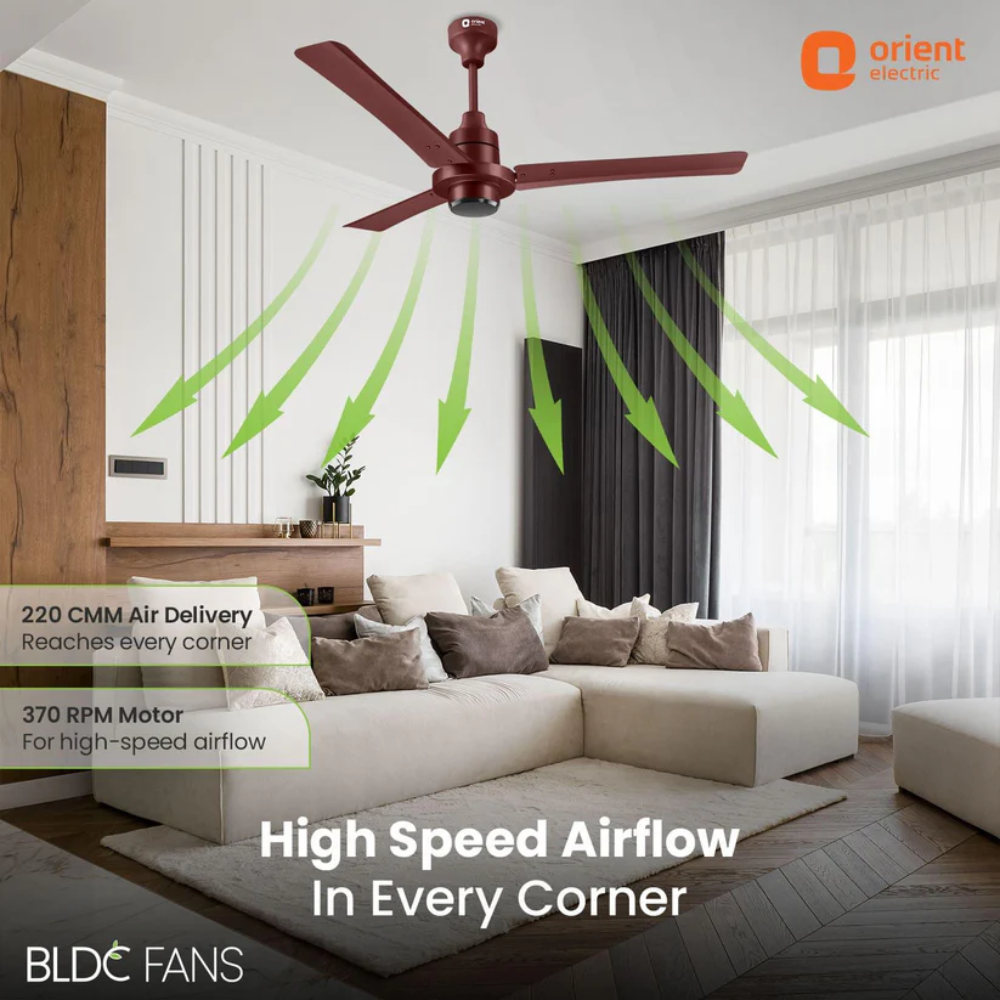 Orient FALCON, 1200mm, 3 Blade High Speed BLDC Ceiling Fan