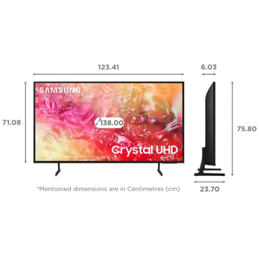 Samsung UA55DU7660KLXL, 55 Inches 4K Ultra HD Smart LED TV, Black