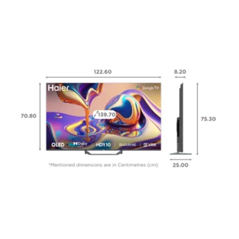 Haier H55S80FUX, 55 Inches 4K Ultra HD Mini LED Smart TV, Black