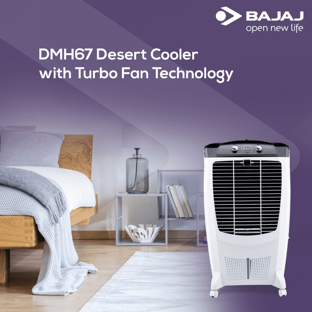 Bajaj DMH67, 67 Ltrs Portable Desert Room Air Cooler