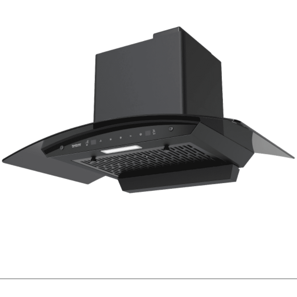 Hindware HOOD EVITA AUTOCLEAN, 60 cm 1200 m3/hr Auto Clean Wall Mounted Chimney, Aiflow Filterless Technology (Black)