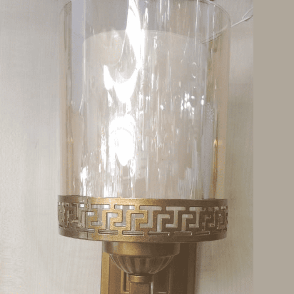 Wall Lamp Wooden Design Look with LED Strip Light Lamps for Bedroom Living Room (Brown)