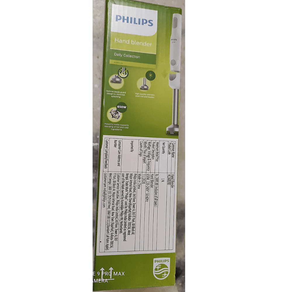 Philips HL1600/00, 650W Hand Blender, Compact Chopper Detachable Steel Rod (White)