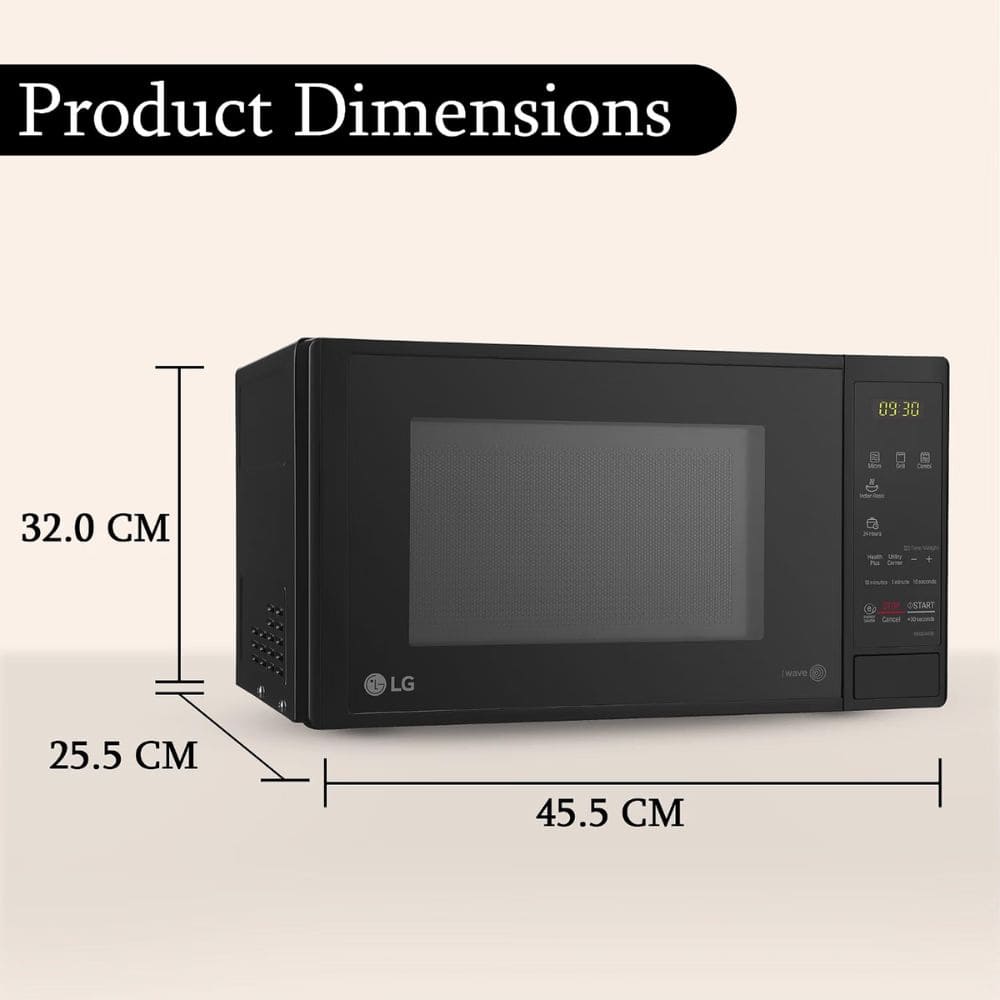 LG 20 Ltrs Grill with Glass Door Microwave Oven All in One Charcoal (MH2044DB,Black)