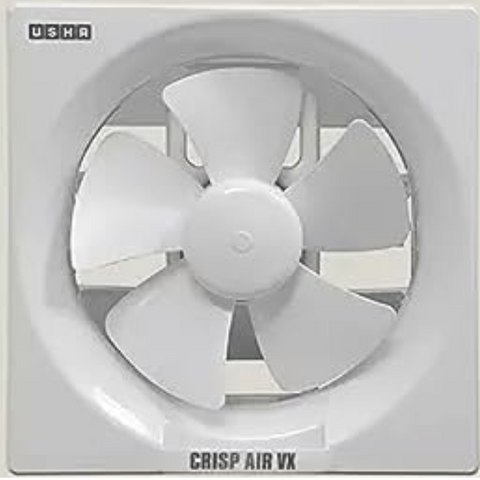 Usha Crisp VX WH, 200mm Air Exhaust Fan, Anti-Rust Body ventilating fan with Duct Size fan Suitable for Kitchen Bathroom (White)