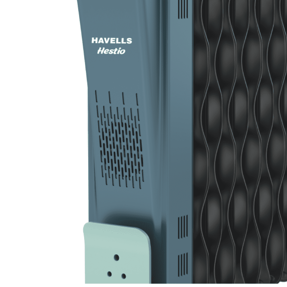 Havells 9 Wave Fins, 2400 Watts Oil Filled Radiators with Fan Room Heater (Hestio OFR9, Grey)