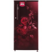 LG 185 Ltrs 2 Star Inverter Direct Cool Single Door Refrigerator (GL-B199OSED, Red Wine)