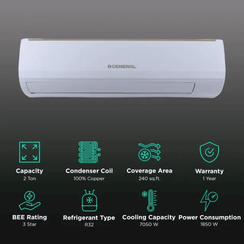 O-General 1.1 ton 3 Star non Inverter Split Air Conditioner (ASGA14BMAA)