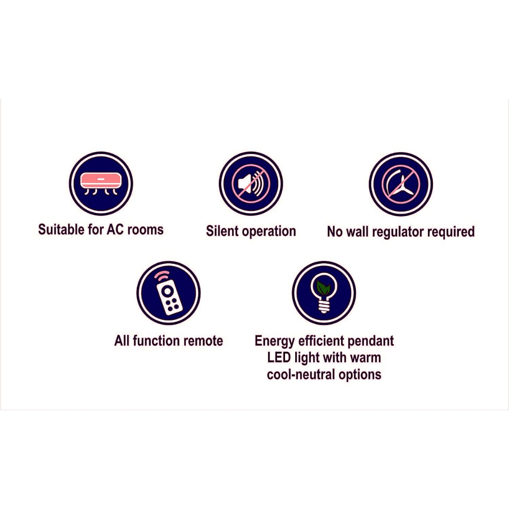 Luker Diana, 1100mm Sweep size premium underlight Ceiling fan