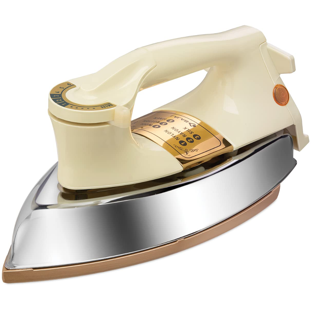 Bajaj DHX-9, 1000 Watts Heavy Weight Dry Iron, Ivory
