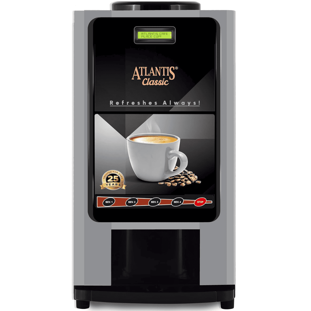 Atlantis 3 Liters Instant Tea Coffee and Milk Beverages Maker Vending Machine, Cafe Classic 3 Line, Black