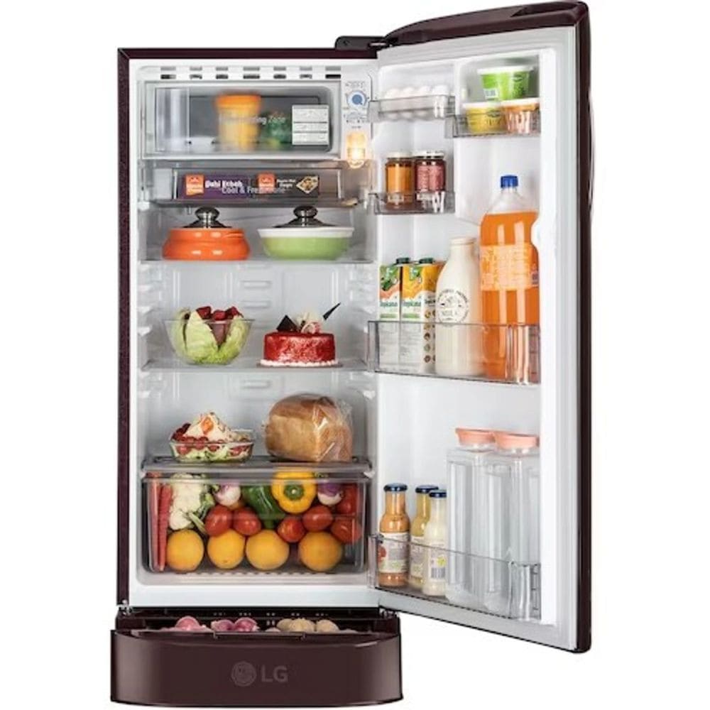 LG 185 Ltrs, 5 Star Direct Cool Single Door Refrigerator (GLD1956ZASL, Scarlet Lotus)