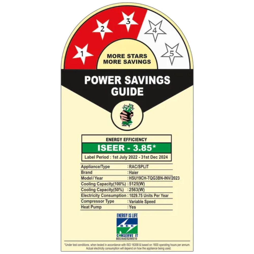 Haier 1.6 ton 3 Star Hot & cold Inverter split Air Conditioner (HSU19CH-TQG3BN-INV)