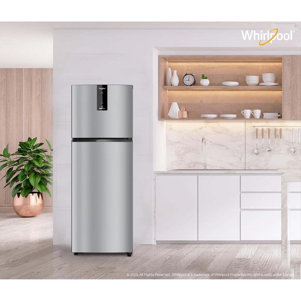 Whirlpool 327 Ltrs, 3 Star Convertible Frost Free inverter Double Door Refrigerator (IF INV 375 ILLUSIA STEEL 3S)