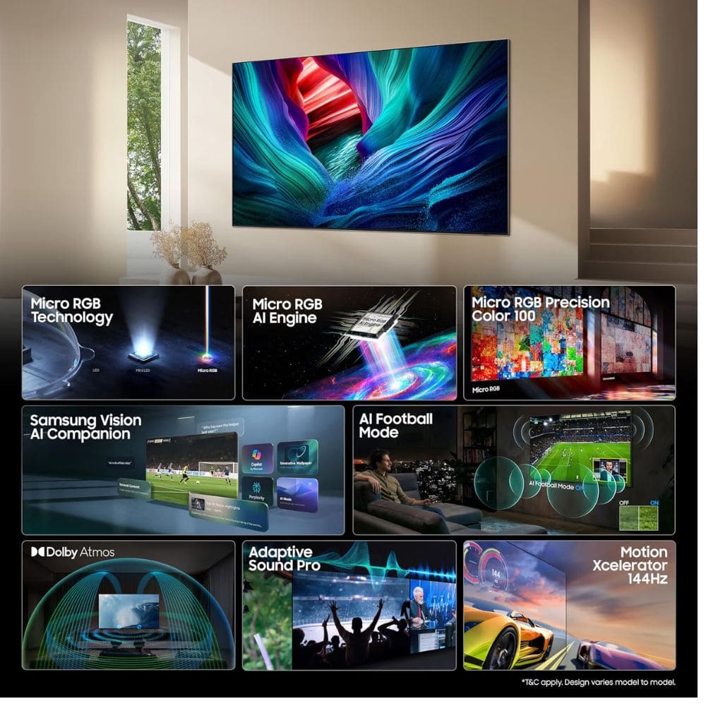 Samsung MRA55R85HAULXL, 55 Inches 4K Micro RGB Vision AI Smart TV, Black