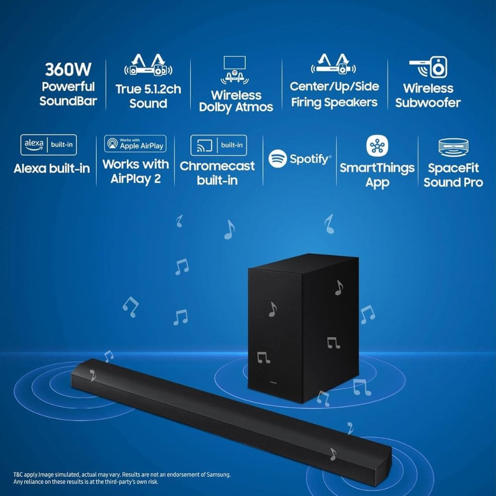 Samsung 360 Watts Wireless Dolby Atmos Soundbar (HW-Q800D, Black)