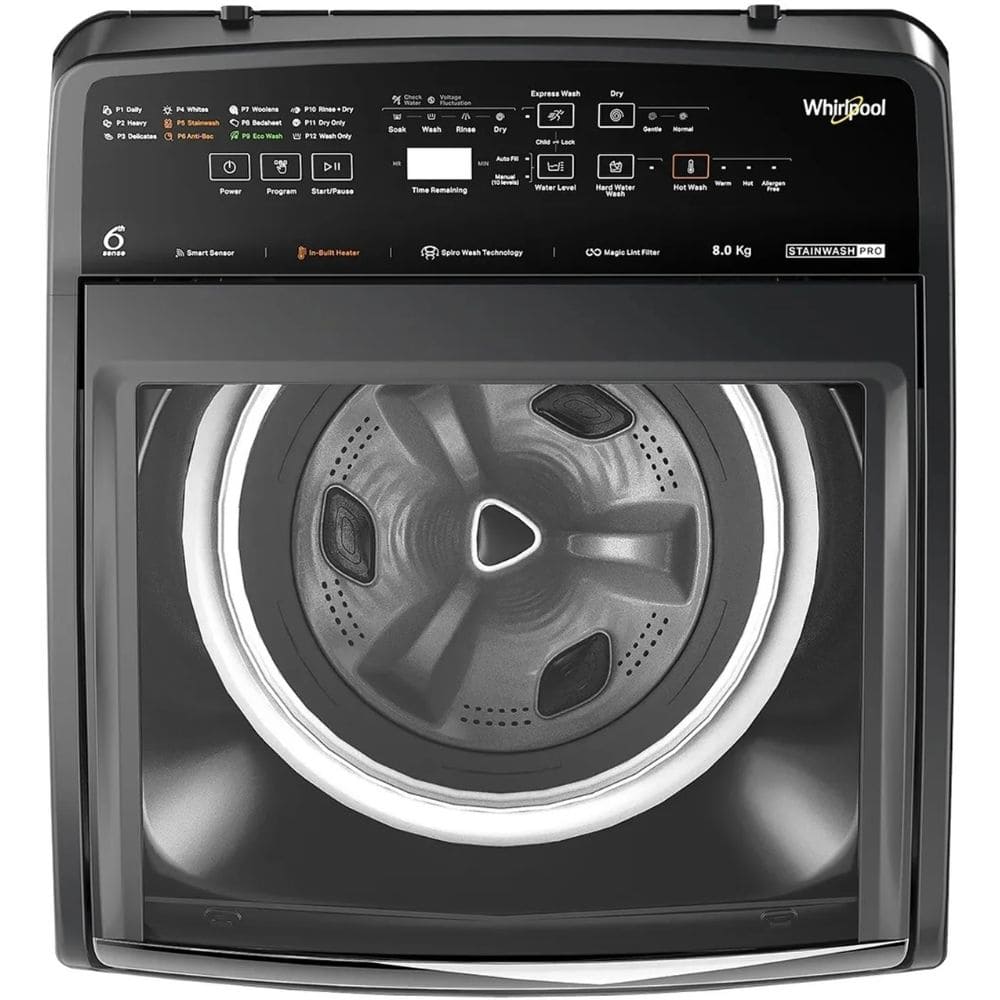 Whirlpool 8 Kg 5 Star Fully Automatic Top Load Washing Machine (Stainwash pro H 8.0 KG,Grey)