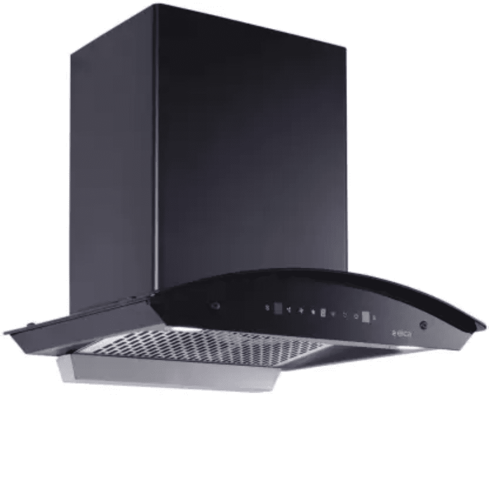 Elica 60 MM 1425 m3/hr Heat Auto Clean Vertical Glass Kitchen Chimney (PRO PLUS FL HAC LTW MS,Black)