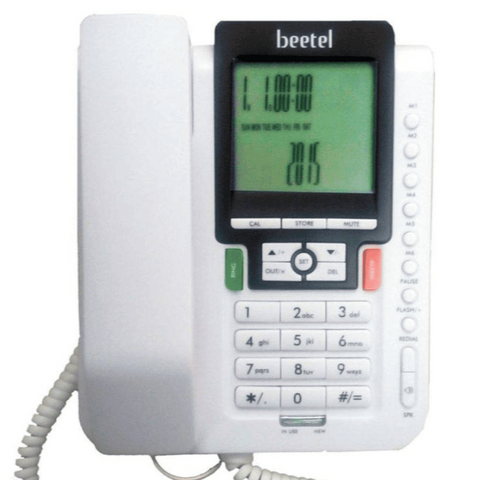 Beetel M71N, Caller ID Corded Landline Phone with 16 Digit Display, White