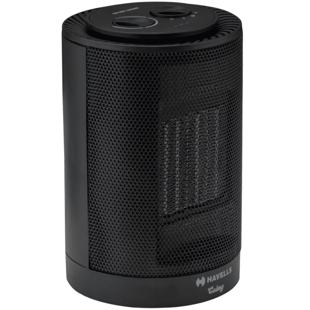 Havells 1200 Watts CALMY Ceramic Heating Element Room Heater with PTC Fan (Black)