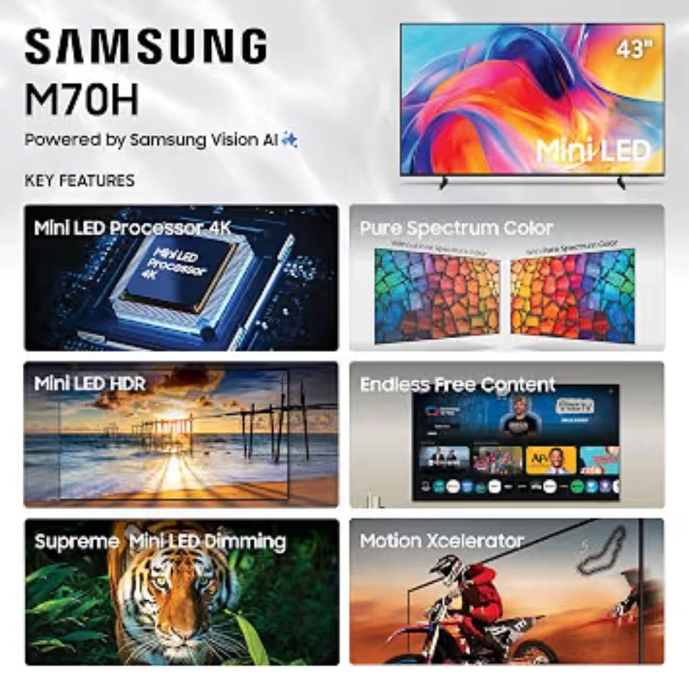 Haier 43M70UHMINI, 43 Inches Mini LED Google TV, Black