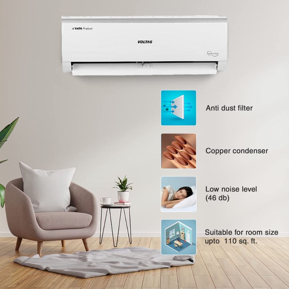 Voltas 1.0 Ton 5 star Inverter Split Air Conditioner (SAC 125V Vertis AI)