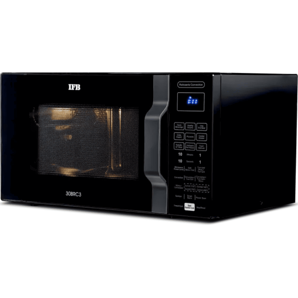 IFB 30 Ltrs Convection Microwave Oven with Oil Free Cooking with Starter Kit (30BR C3,Black)