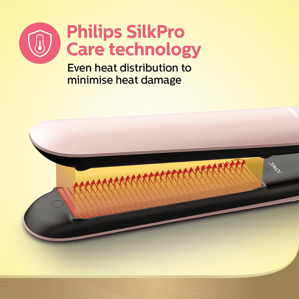 Philips BHS378, Hair Straightener Kerashine Ceramic Plates (Pink & Black)