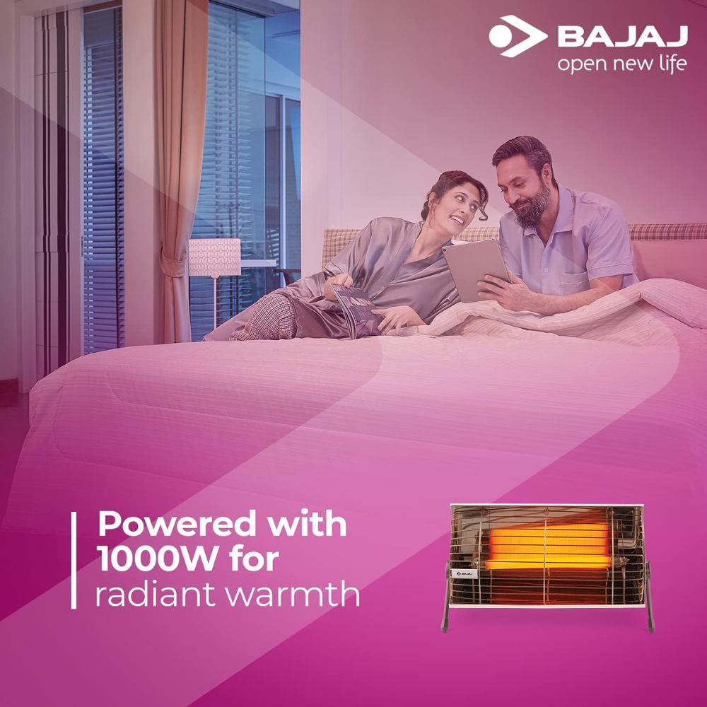 Bajaj Radiant Minor, 1000 Watts Room Heater, Steel