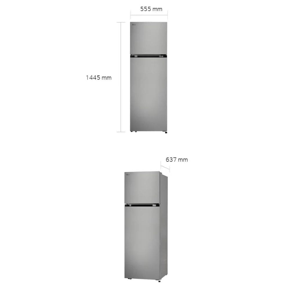 LG 276 Ltrs, 1 Star Frost Free Smart Mode Double Door Refrigerator (GLT2816WXDS, Dazzle Steel)