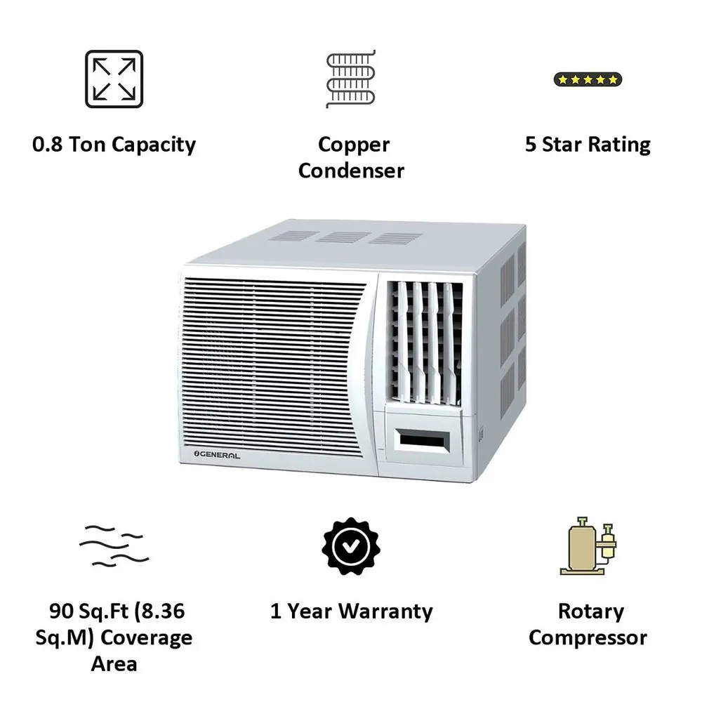 O-General 0.8 ton 2 Star Non-Inverter Window Air Conditioner (AMGB09BBWA)