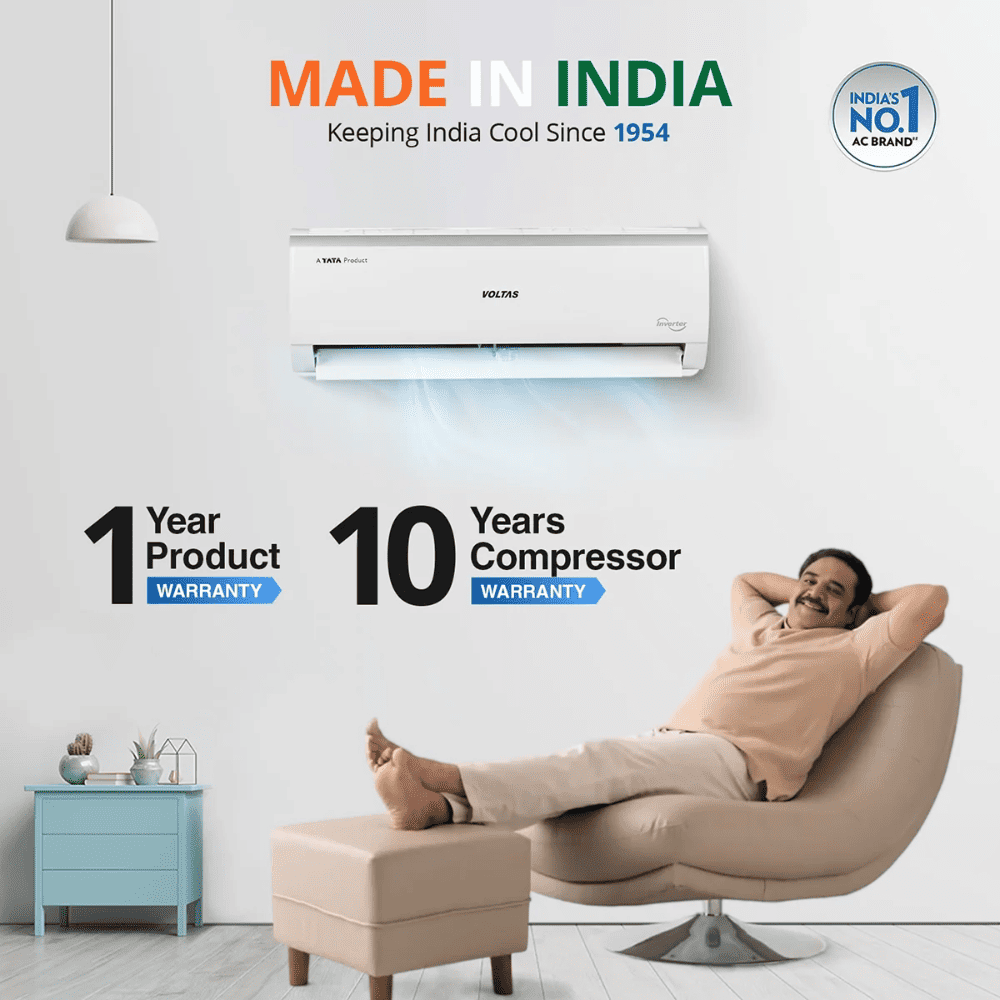 Voltas 1 Ton 3 Star Inverter Split AC (123V VECTRA ELITE)