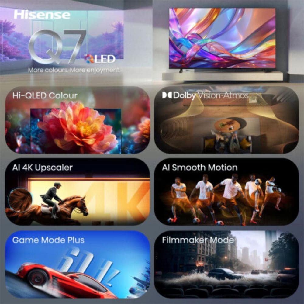 Hisense 65Q7S, 65 Inches 4K Ultra HD Smart QLED TV, Black