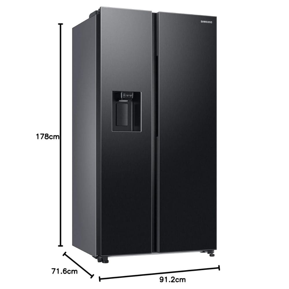 Samsung 615 Ltrs, 3 Star Side by Side Refrigerator (RS7HCG8543B1,Black)