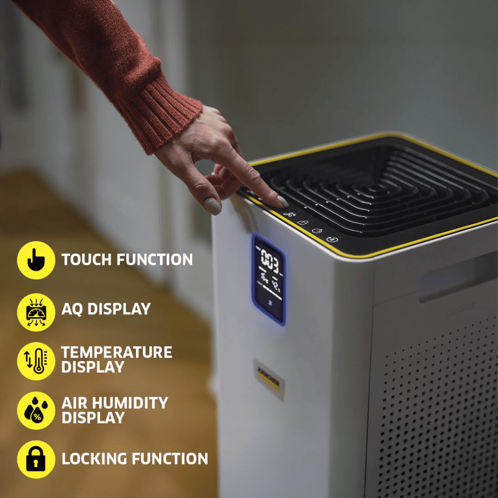 Karcher AF30 Dual H13 HEPA & Activated Carbon Filters Air Purifier with Air Quality Display