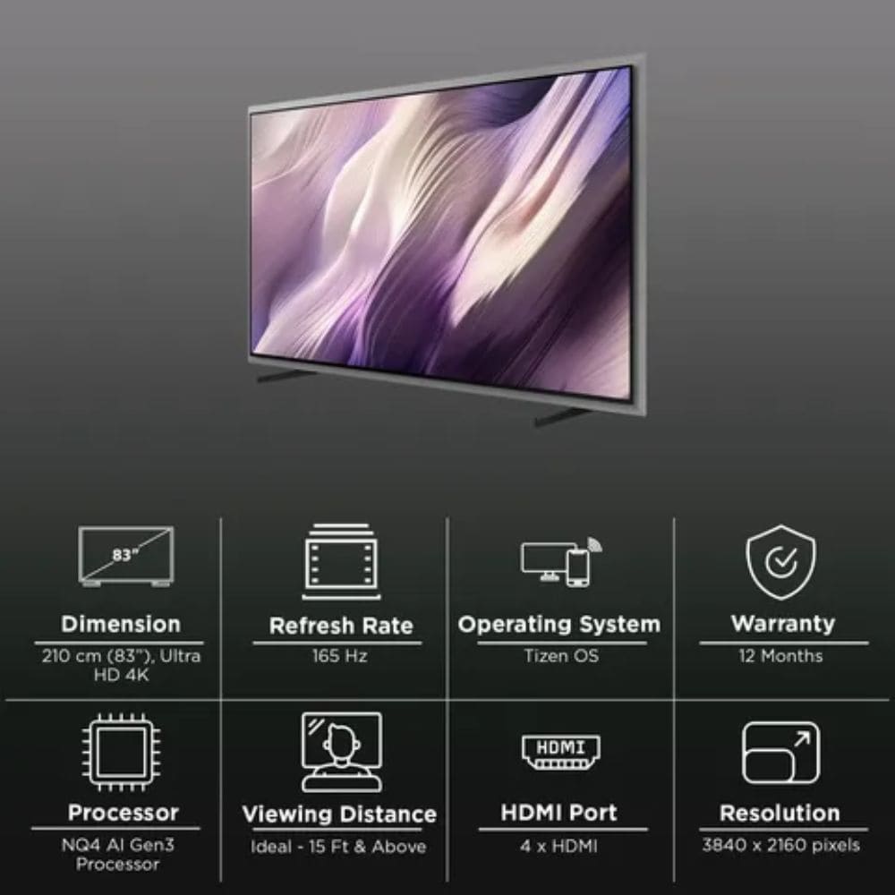 Samsung QA83S95HXEXXL, 83 Inches 4K Ultra HD OLED TV, Slate Black
