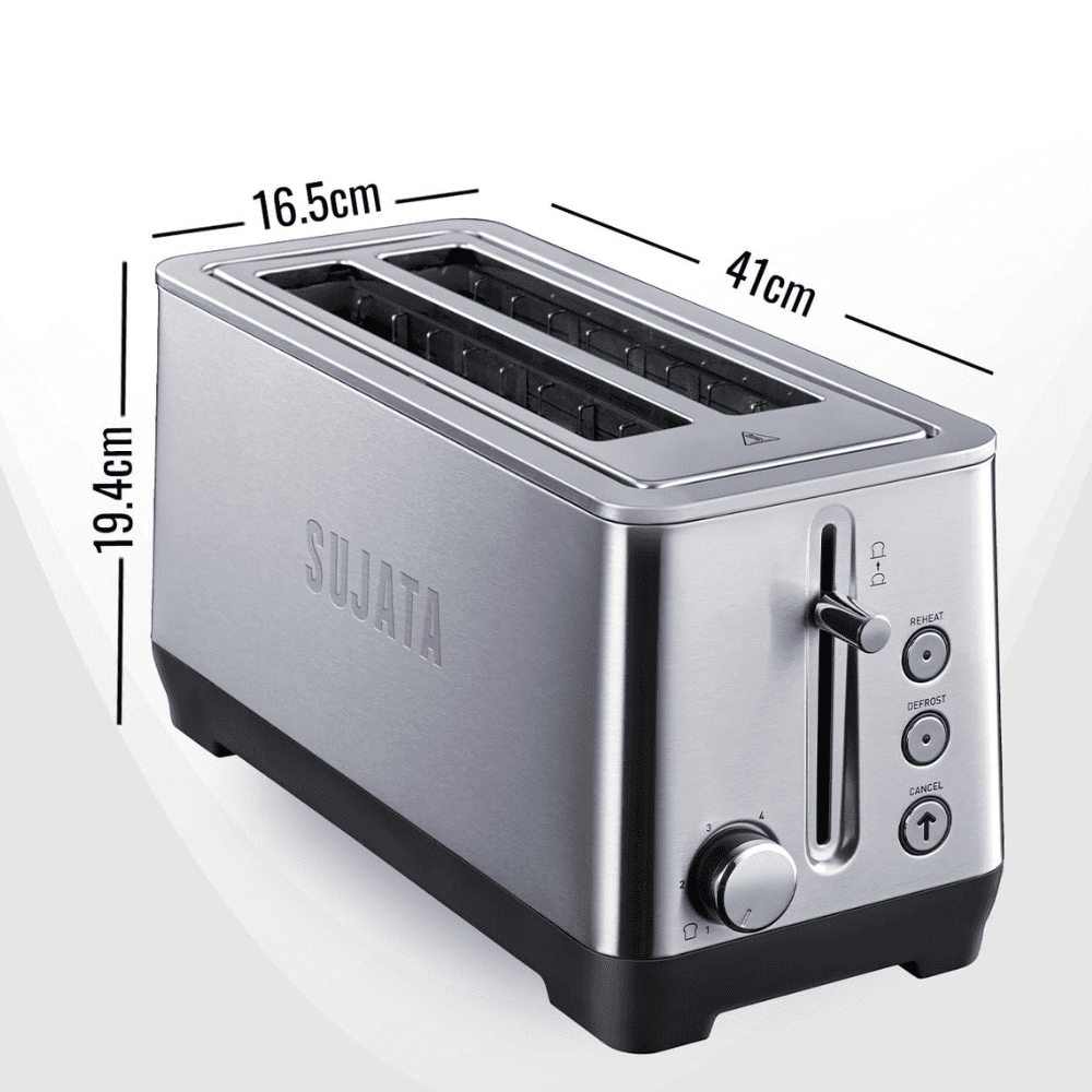 Sujata 900 Watts Electric Serve Toaster with 4 slice (PT12, Black)