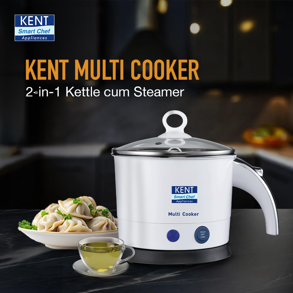 Kent 16114, 800 Watts 1.2 Litres Stainless Steel Kettle Multicooker