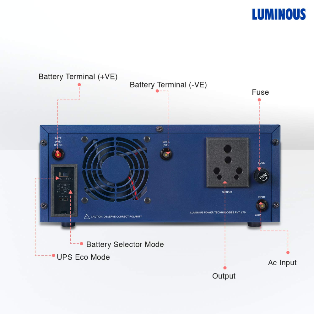 Luminous Eco Watt 700, Square Wave Inverter, Blue