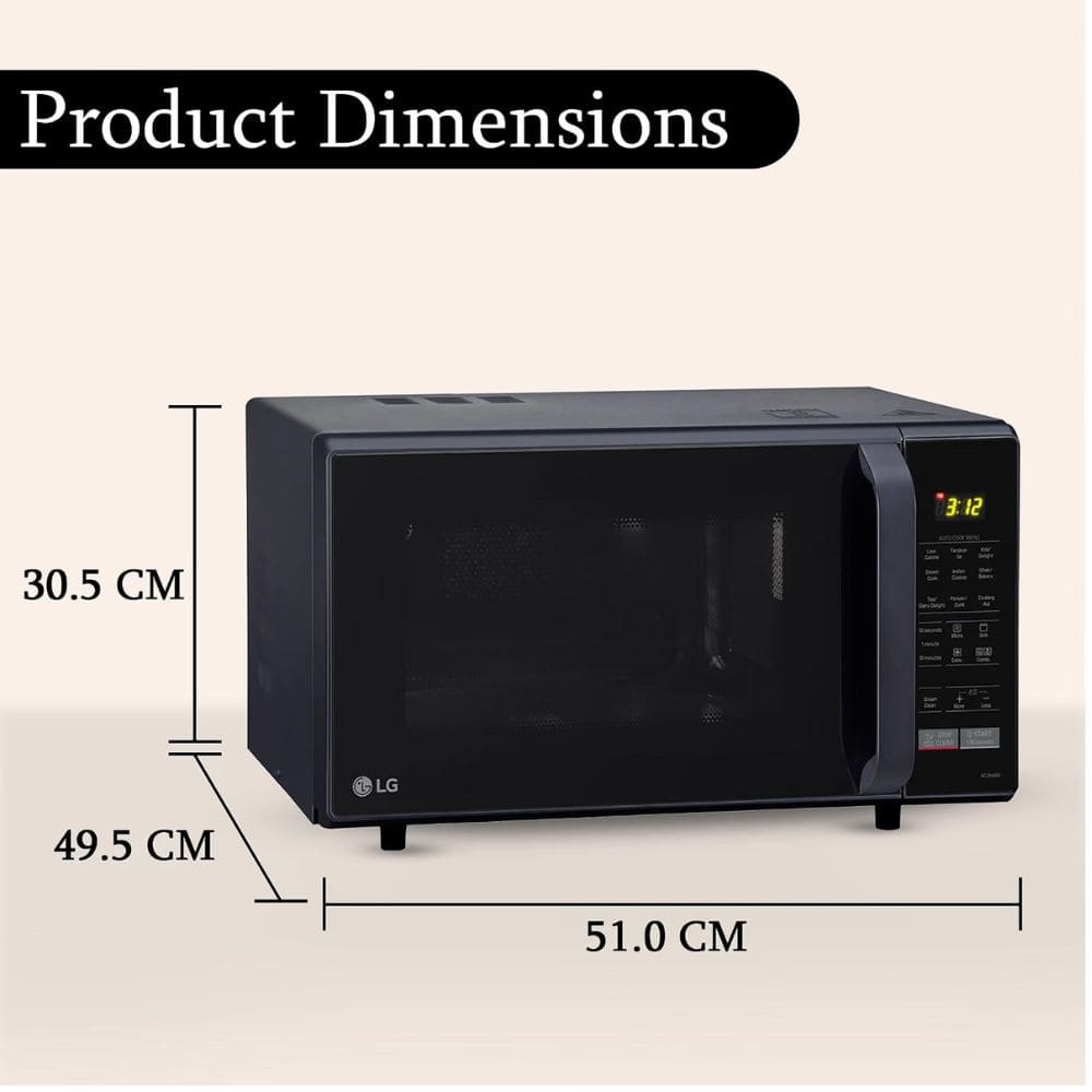 LG 28 Ltrs Stainless Steel Cavity Convection Microwave Oven All in One (MC2846BV,Black)