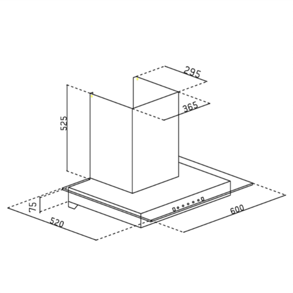 Glen 6062 SLIM BL, 60 cm 1200 m3/hr Auto Clean Wall Mounted Chimney, FilterLess Technology (Black)