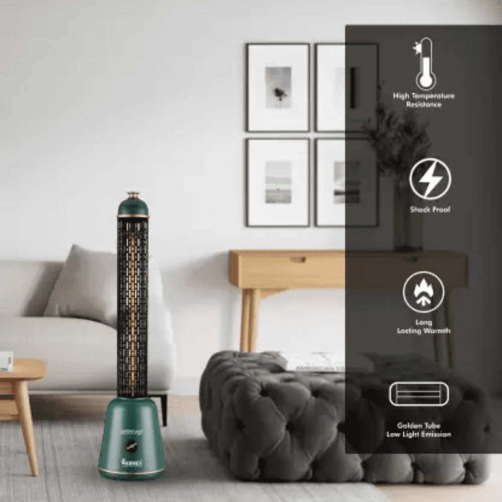 Warmex 1200 Watts Floor Mount Carbon Room Heater (HERITAGE, Dark Green)