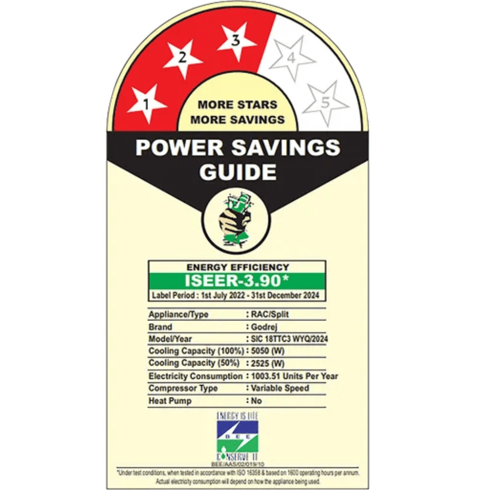 Godrej 1.5 ton 3 Star Inverter Split Air Conditioner (SIC 18TTC3-WYQ)