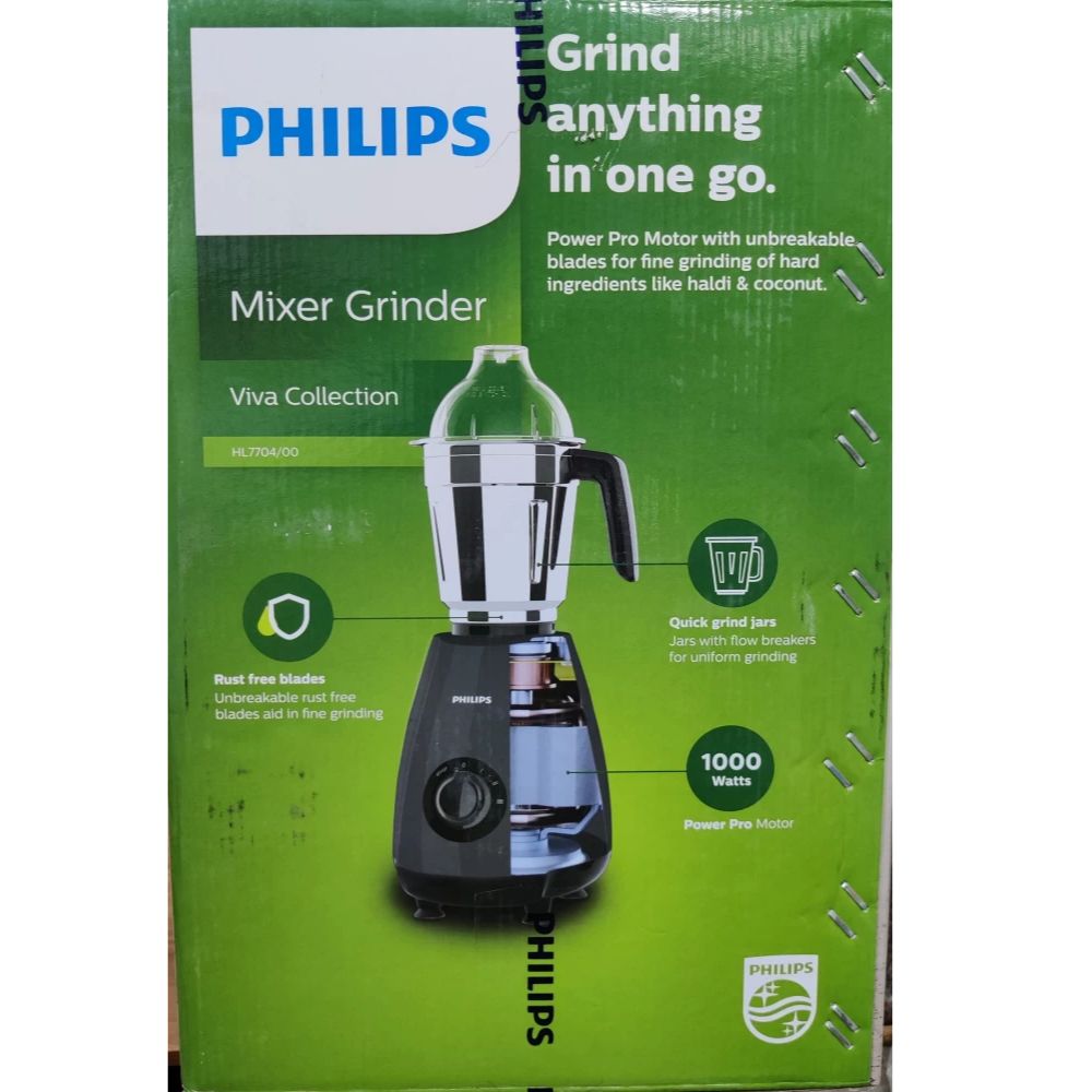 Philips MG HL7704, 1000 Watt 4 Jars Mixer Grinder (Black)