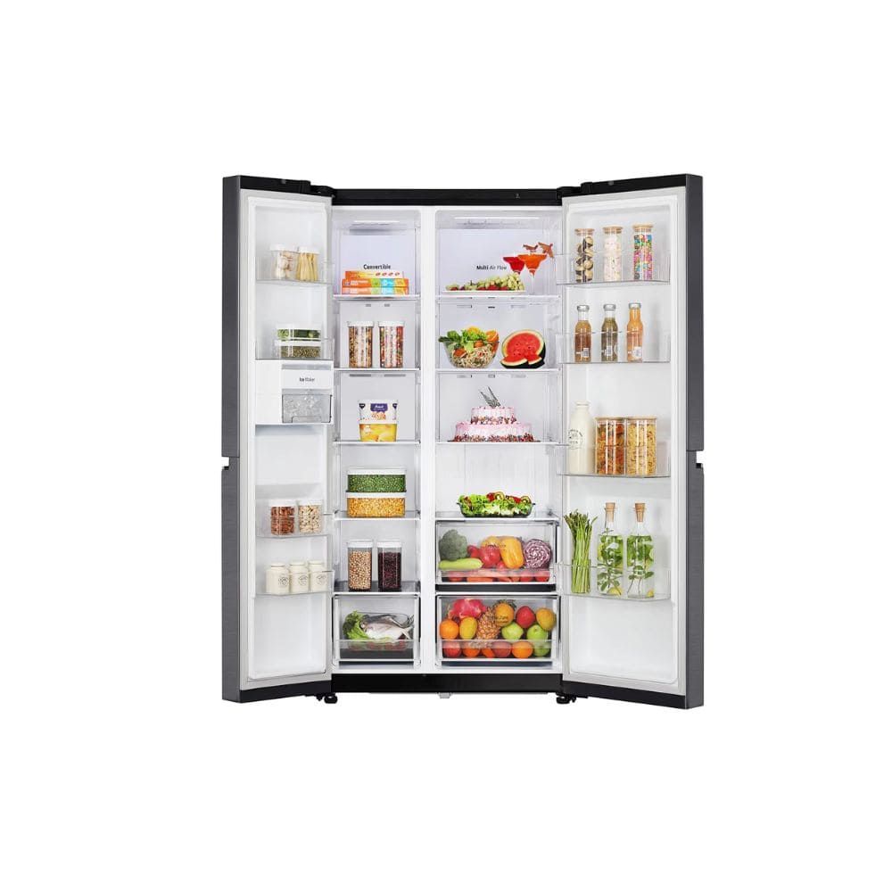 LG 650 Ltrs, 3 Star Frost Free Side By Side Refrigerator (GL-B257HMC3,Matte Black)