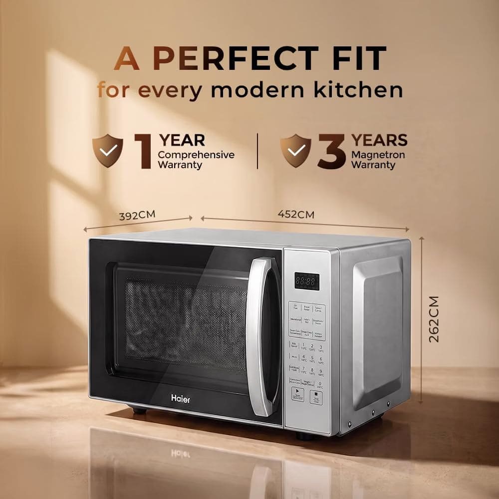 Haier 22 Ltrs Stainless Steel Convection Microwave Oven (HIL2201CSSH,Black)