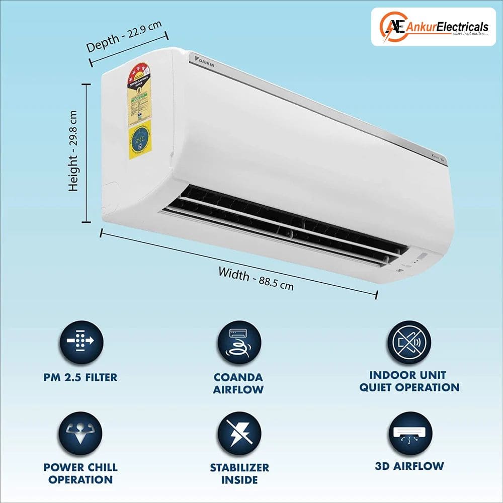 Daikin 1.5 Ton 4 Star Inverter Split Air Conditioner (FTKP50XV 2026 MODEL)